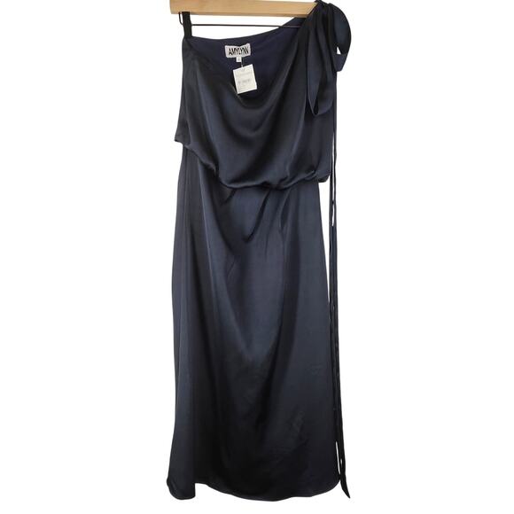 AMY LYNN GEMMA AL2819 WOMEN'S NAVY BLUE ELEGANT MIDI DRESS - SIZE SMALL (NWT) - Picture 3 of 11